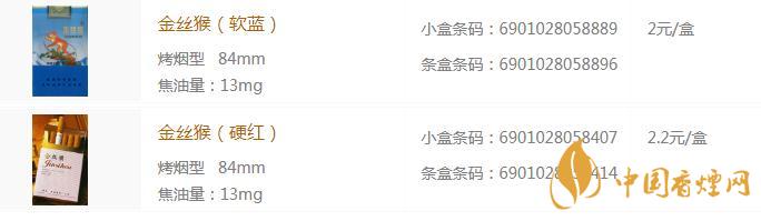 金絲猴香煙什么價(jià) 金絲猴香煙價(jià)格表圖一覽